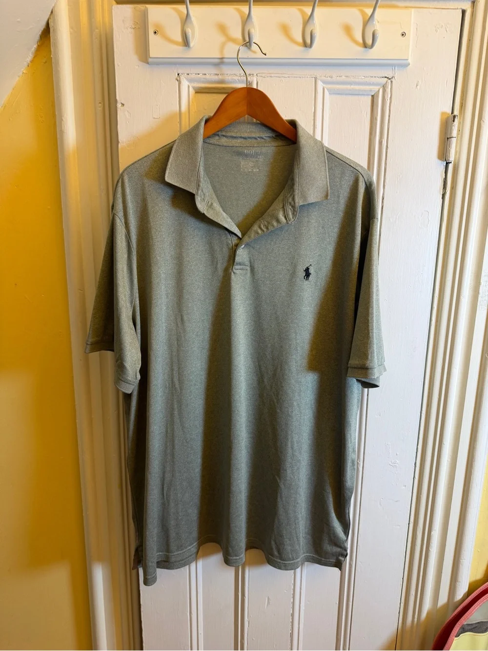 Polo Ralph Lauren Performance Polo Shirt Mens XXL Gray Stretch Short Sleeve Golf